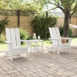 vidaXL 3-delni vrtni lounges set Beli HDPE | Shoptok.si