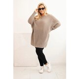 Kesi Włoski Plus Size women's sweater with mohair poncho fango | Shoptok.si
