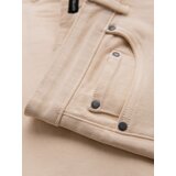 Ombre Men's denim classic shorts with rolled up leg - cream | ePonuda.com