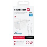 Swissten punjač za AC220, GaN, 20W, 1xUSB-C, 3A, bijeli + Lightning kabel Cijene