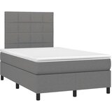  Box spring postelja z vzmetnico temno siva 120x200 cm blago, (20791324) | Shoptok.si