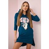 Kesi Dress with a longer back and a colorful marine print | Shoptok.si
