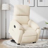 vidaXL električni naslanjač s funkcijo vstajanja bež mikrovlakna | Shoptok.si