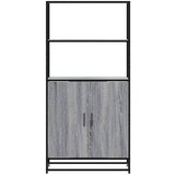 vidaXL Visoka omara siva sonoma 68x35x139 cm inženirski les in kovina | Shoptok.si