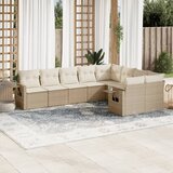 Maison Chic Seti vrtnega pohištva - Vrtna garnitura 9-delna z blazinami bež poli ratan, (21797044) | Shoptok.si