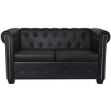 Maison Chic Chesterfield kavč - Sofa - Kanape dvosed umetno usnje črne barve, (21727110) | Shoptok.si