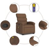 vidaXL Masažni naslonjač na podizanje od tkanine smeđi | shoptok.hr