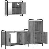  Set ormarića za kupaonicu 3 kom. Siva Sonoma 40 x 36 x 99 5 cm - Siva Sonoma Ormarić ispod sudopera (3 vrata) + viseći ormarić + | shoptok.hr