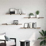 Police za knjige 4 pcs Smeđa 100 x 20 x 1,5 cm | Shoptok.si