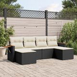 vidaXL 6-dijelni set vrtnih sofa s jastucima crni od poliratana | shoptok.hr