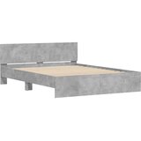  Okvir kreveta s uzglavljem boja betona 150x200 cm | shoptok.hr