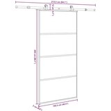 vidaXL Drsna vrata z opremo 102,5x205 cm ESG steklo in aluminij | Shoptok.si