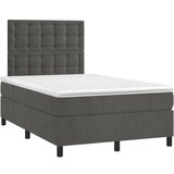 vidaXL Box spring postelja z vzmetnico temno siv 120x190 cm žamet, (21111412) | Shoptok.si