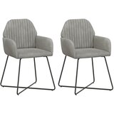 vidaXL Trpezarijske stolice 2 kom. Baršun Svjetlosiva 55 x 50 x 84 cm - Svjetlosiva 2 | shoptok.hr