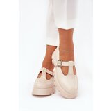 Boto Women's Loafers With Buckle On Platform And Flat Heel Beige Venda | Shoptok.si