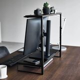 YAMAZAKI Črno kovinsko stojalo za monitor Tower – | Shoptok.si