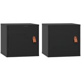  Zidni ormarići 2 kom crni 31,5 x 30 x 30 cm od masivne borovine | shoptok.hr