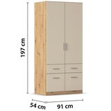 Mömax Omara Za Oblačila Celle Matt, Barva Šampanjca, Hrast | Shoptok.si