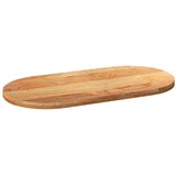 vidaXL Mizna plošča svetlo rjava 120x60x4 cm trdna hrastovina ovalna | Shoptok.si