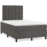  Krevet box spring s madracem tamnosivi 120 x 190 cm baršun | shoptok.hr