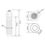 Aldor Hardened Steel Nozzle &amp;ndash; Kompatibilna sa Elegoo Centauri Carbon 2x 0,2 / 0,4 / 0,6 / 0,8 mm Slike