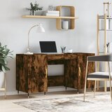 vidaXL Pisalna miza dimljeni hrast 140x50x75 cm inženirski les Cene