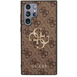 Guess GUHCS23L4GMGBR silikonski ovitek za samsung galaxy S23 ultra 5G - rjav z zlatim logom | Shoptok.si