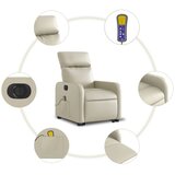  Električni masažni naslonjač na podizanje od umjetne kože krem | shoptok.hr