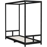  Okvir za dječji krevet crni 80 x 200 cm od masivne borovine | shoptok.hr