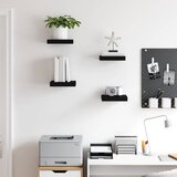  Plutajuće zidne police 4 kom crne 23 x 23,5 x 3,8 cm MDF | shoptok.hr