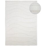 Flair Rugs Bela ročno tkana preproga iz mešanice volne 200x290 cm Sculptured Wave – Cene