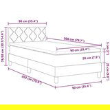 Box spring krevet Svjetlosiva 90 x 200 cm tkanina | shoptok.hr