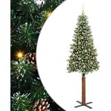 vidaXL Ožja jelka med 300 LED Zelena in Bela 210 cm PVC in trden bor | Shoptok.si