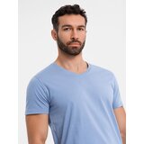 Ombre BASIC men's classic cotton T-shirt with a serape neckline - blue | Shoptok.si