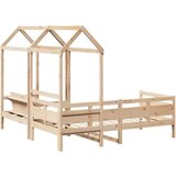  Dnevna postelja s klopjo in streho 90x190 cm trdna borovina | Shoptok.si