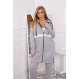 Kesi Insulated set with a long sweatshirt in gray color Cene