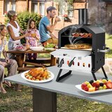  2-slojna peć za pizzu s roštiljem, kamenom za pizzu i lopaticom za pizzu te vodootpornim poklopcem | shoptok.hr