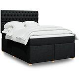 Maison Chic Box spring postelja - Vzmetna postelja z vzmetnico črna 160x200 cm blago SL24254, (21880117) | Shoptok.si