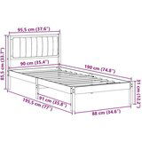 vidaXL Krevetni okvir s tapiciranim uzglavljem Crna 90 x 190 cm | shoptok.hr
