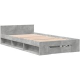  Okvir kreveta s ladicom siva boja betona 90x200 cm drveni | shoptok.hr