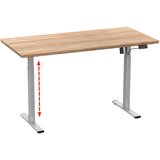 MID.YOU Dvižna Miza E-lona, Barva Hrasta, Srebrna, 160x80cm | Shoptok.si