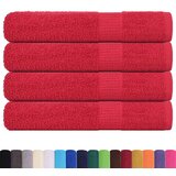 vidaXL Brisače 4 kos rdeča 100x200 cm 360 g/m² 100% bombaž | Shoptok.si