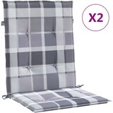  Jastuci za vrtne stolice 2 kom sivi karirani 100x50x3cm tkanine | shoptok.hr