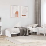 vidaXL Posteljni okvir bel 75x190 cm inženirski les | Shoptok.si
