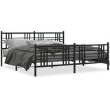  Metalni okvir kreveta uzglavlje i podnožje crni 183x213 cm | shoptok.hr