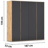 Rauch Möbel OMARA S KLASIČNIMI VRATI, siva, hrast artisan | Shoptok.si
