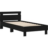  Okvir za krevet s uzglavljem i LED svjetlima crni 75x190 cm | shoptok.hr