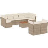 Maison Chic Seti vrtnega pohištva - Vrtna garnitura - Vrtni pohištvo set 10-delna z blazinami bež poli ratan, (21812235) | Shoptok.si