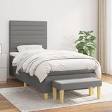  Krevet s oprugama i madracem tamnosivi 90x200 cm od tkanine | shoptok.hr