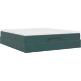vidaXL Otomanski posteljni okvir z vzmetnico temno zelena 180x200cm | Shoptok.si